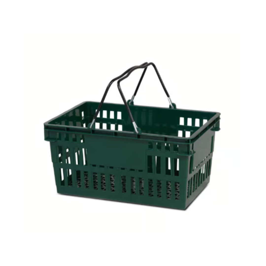 PLASTIC HAND BASKET GREEN 1CT