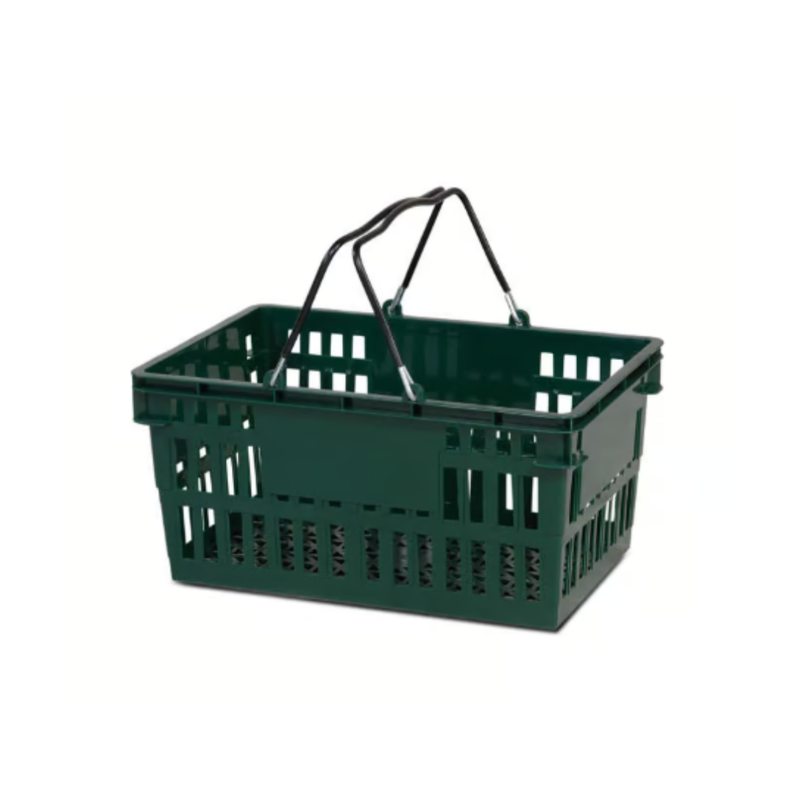 PLASTIC HAND BASKET GREEN 1CT