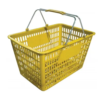 PLASTIC HAND BASKET YELLOW 1CT