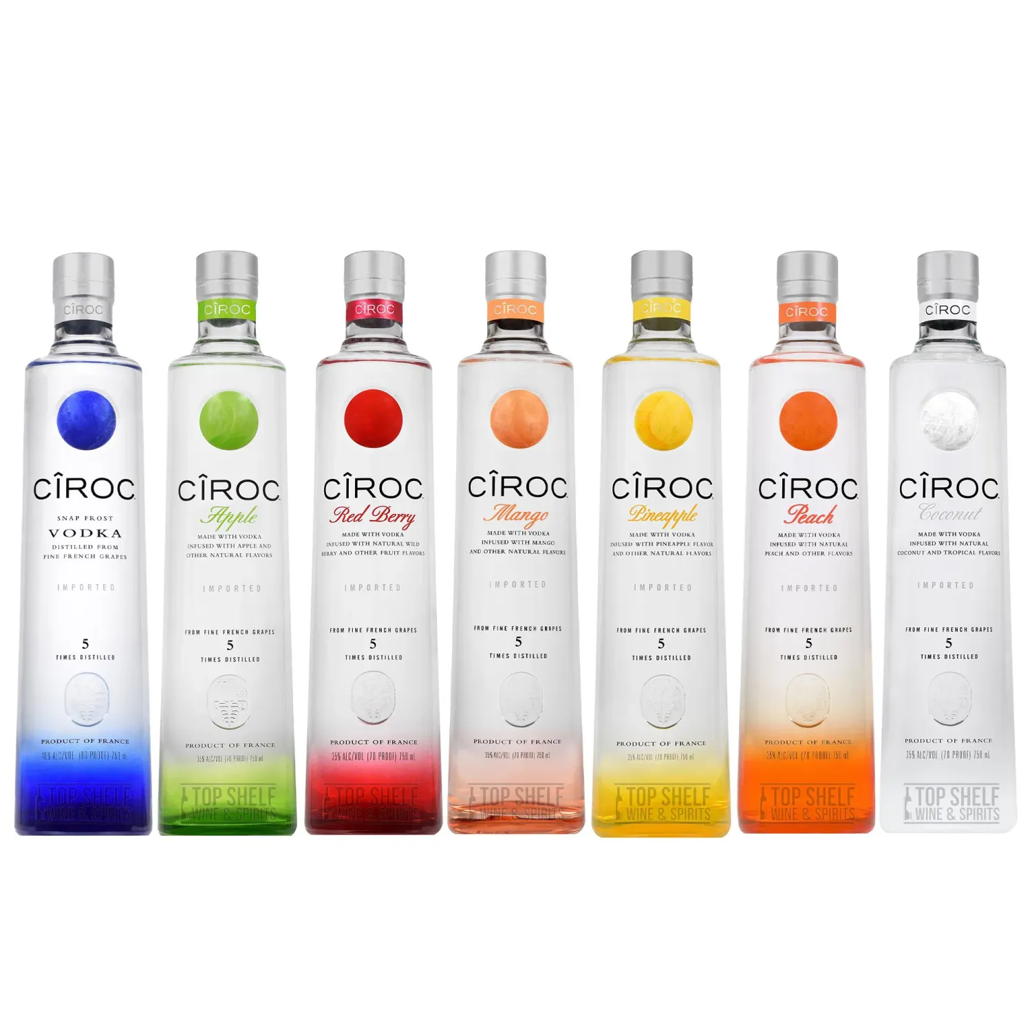 CIROC VODKA ASSORTED 12X1L (6 PEACH, 6 ORIGINAL)