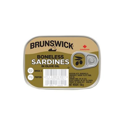 BRUNSWICK BONELESS SARDINES IN OLIVE OIL 25X106G