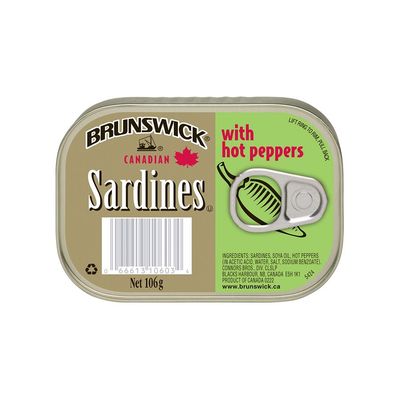 BRUNSWICK SARDINES W/ HOT PEPPERS 25X106G