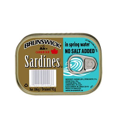 BRUNSWICK SARDINES IN SPRING WATER - NO SALT ADDED 25X106G