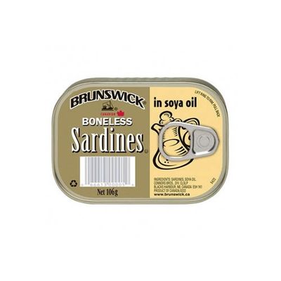 BRUNSWICK BONELESS SARDINES IN SOYA OIL 50X106G