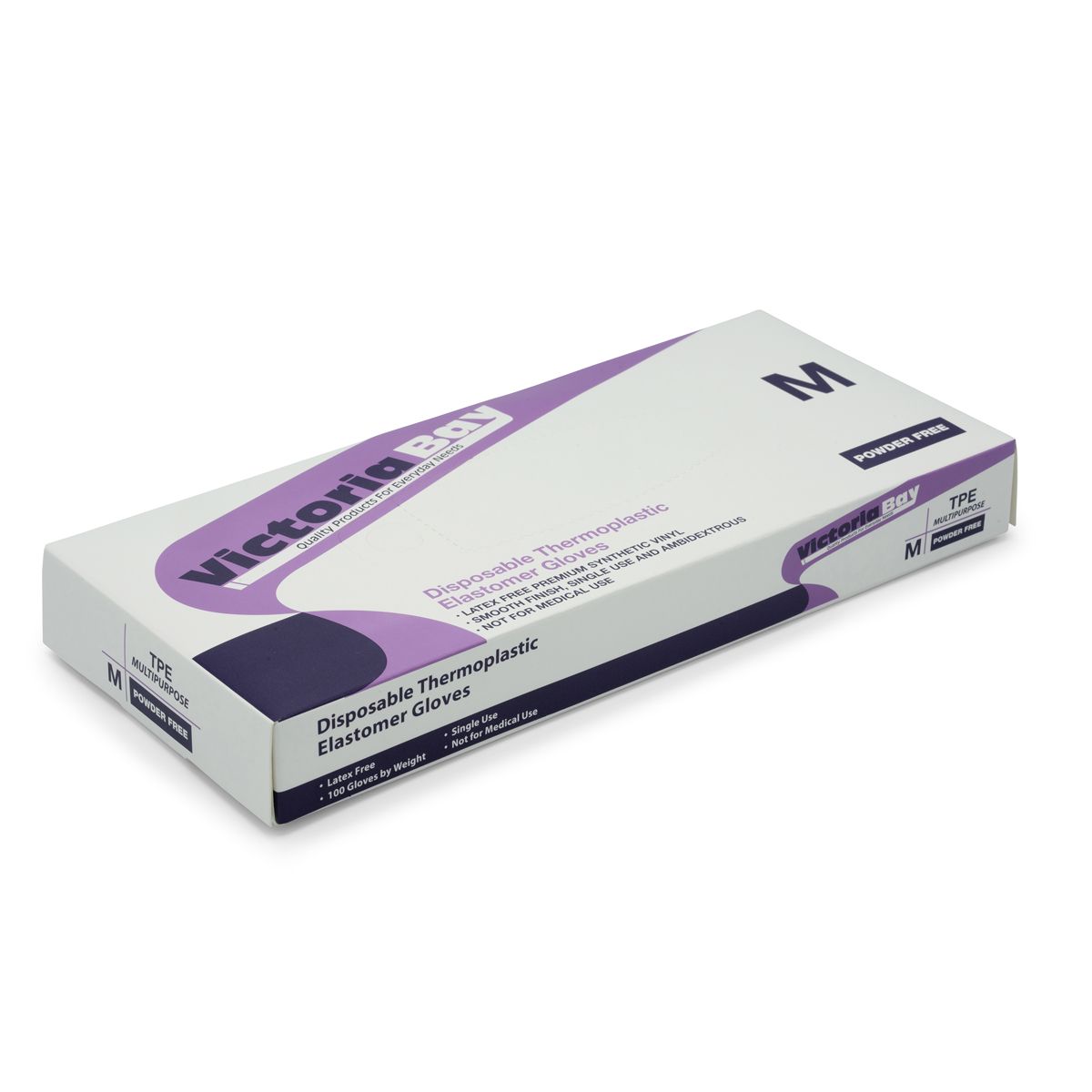 VIC. BAY POWDER FREE TPE HYBRID MEDIUM GLOVES 1000CT