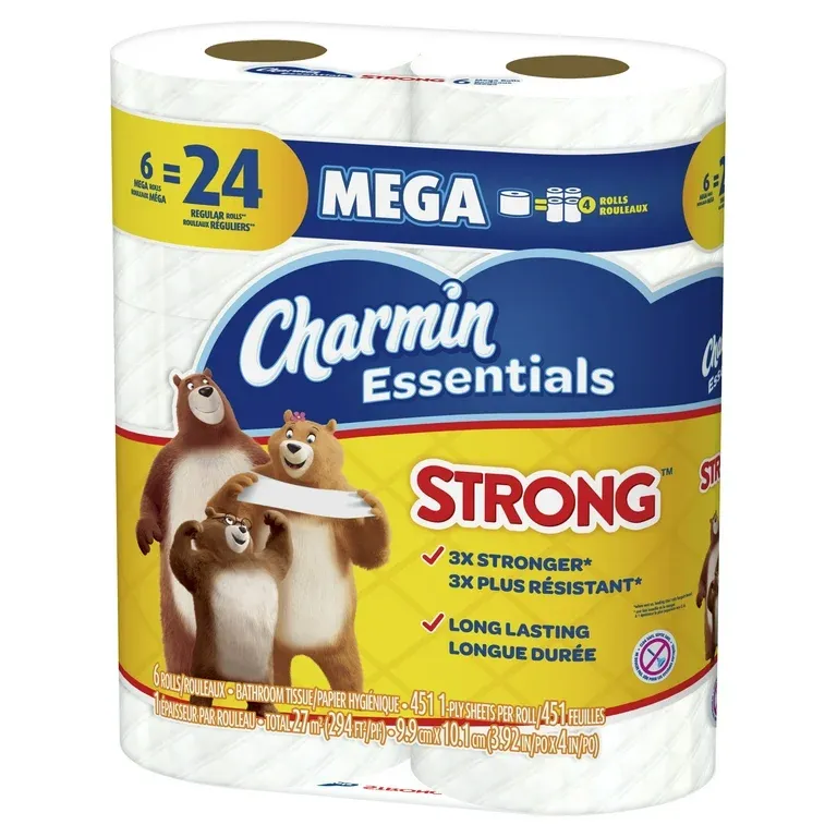 CHARMIN ESSENTIAL 6 STRONG MEGA ROLL 3X6CT