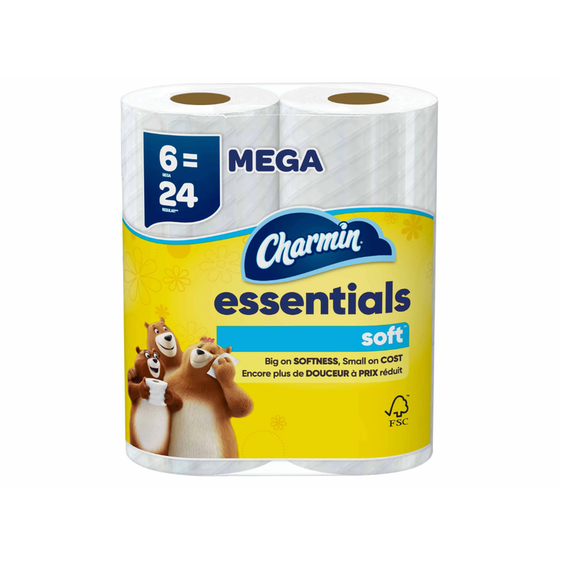 CHARMIN ESSENTIAL 6 SOFT MEGA ROLL 3X6CT