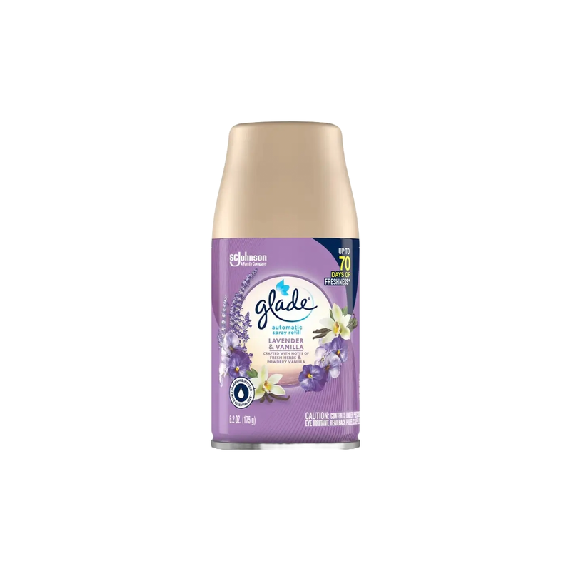 GLADE AUTO SPRAY REFILL CLEAN LAVANDER &amp; VANILLA 6X6.2OZ