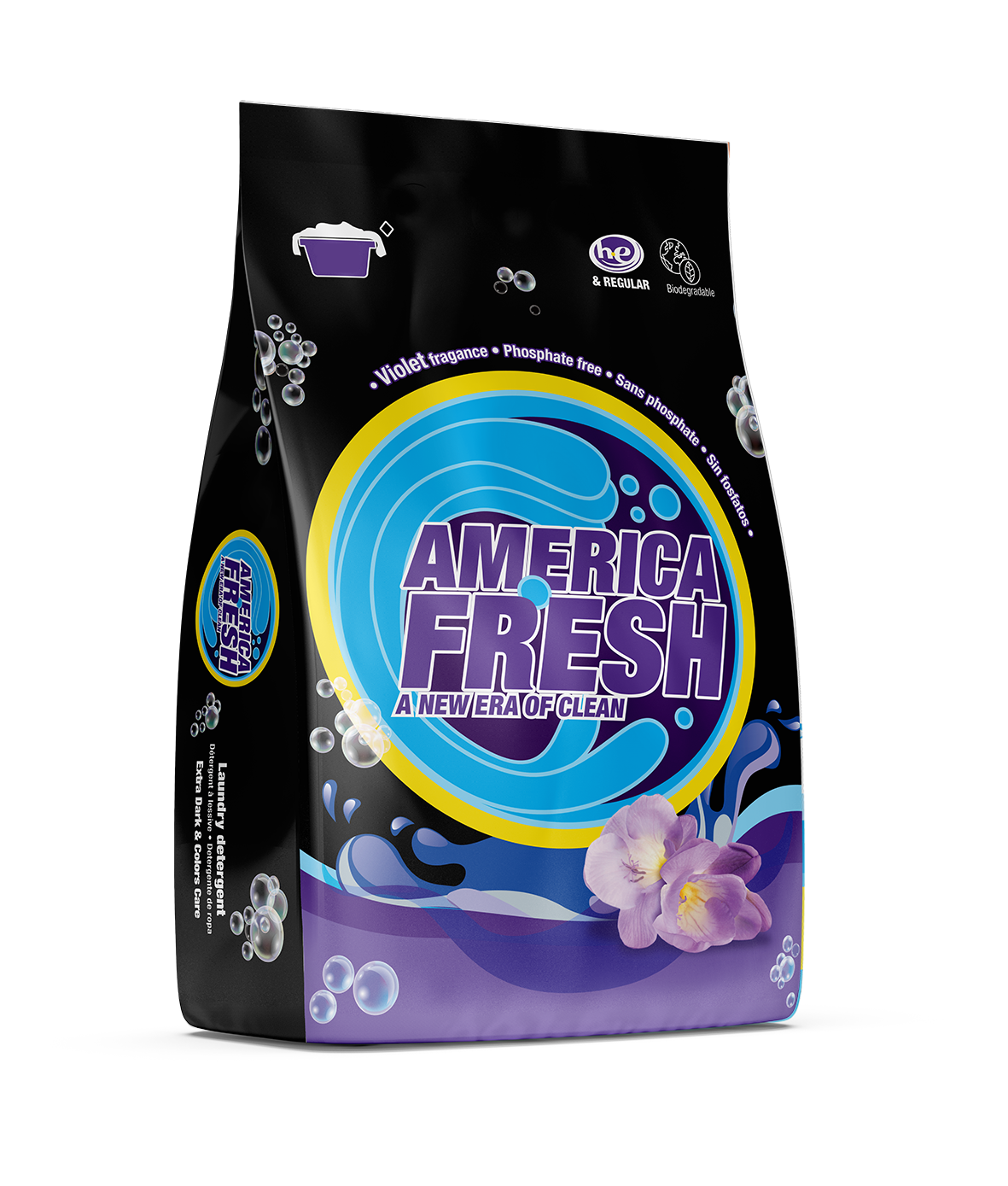 AMERICA FRESH POWDER DETERGENT VIOLET &amp; COLORS 10X1KG