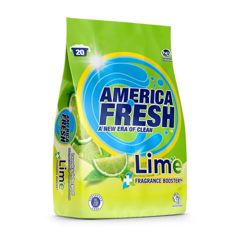AMERICA FRESH POWDER DETERGENT LIME &amp; AROMA BOOSTER 10X1KG