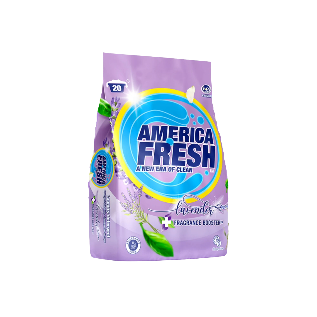 AMERICA FRESH POWDER DETERGENT LAVENDER & AROMA BOOSTER 10X1KG