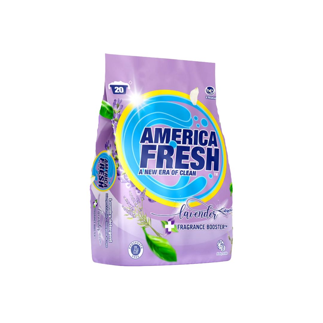 AMERICA FRESH POWDER DETERGENT LAVENDER &amp; AROMA BOOSTER 10X1KG