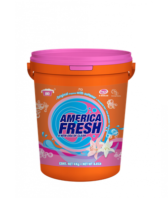 AMERICA FRESH POWDER DETERGENT FLORAL &amp; SOFTENER 1X9.07KG BUCKET