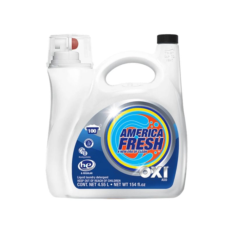 AMERICA FRESH LIQUID DETERGENT ROSES &amp; OXY 2X4.55L