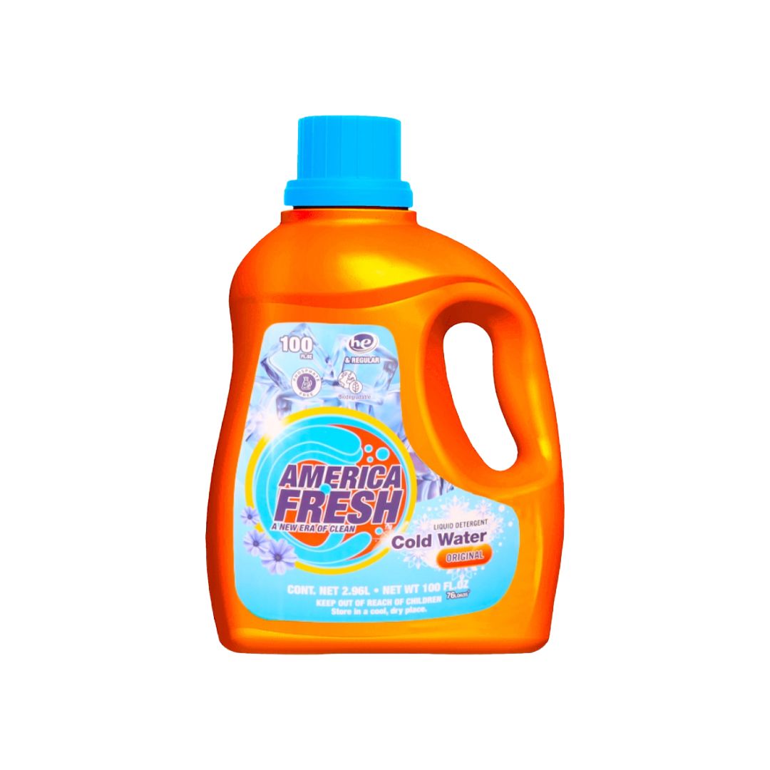 AMERICA FRESH LIQUID DETERGENT ORIGINAL &amp; COLD WATER 4X2.96L