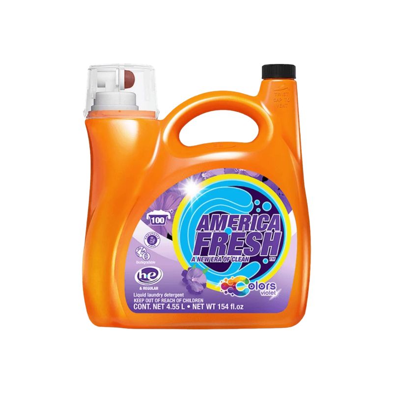 AMERICA FRESH LIQUID DETERGENT VIOLET &amp; COLORS 2X4.55L