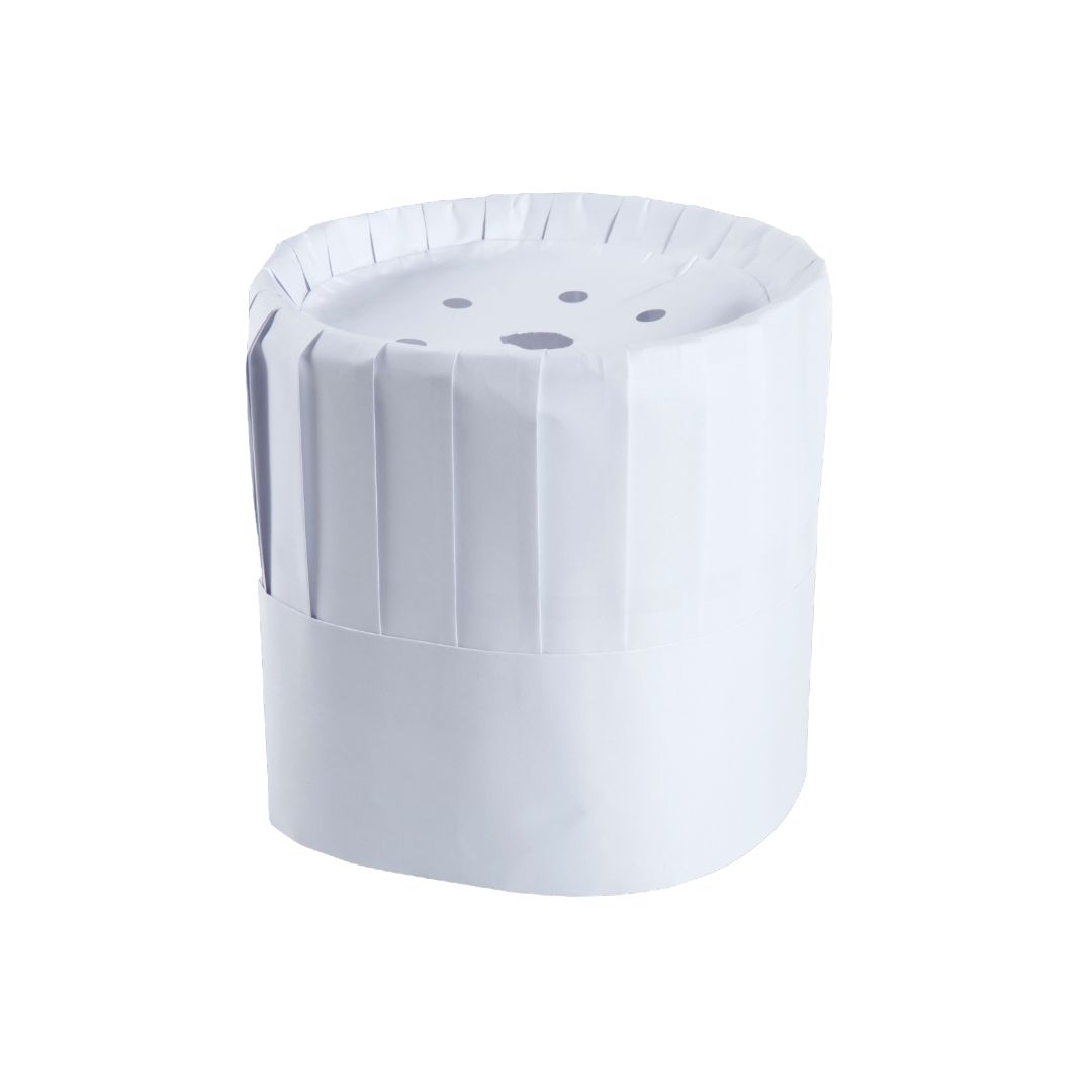 ROYAL 10&quot; WHITE PAPER FLUTED CHEF HAT 12CT