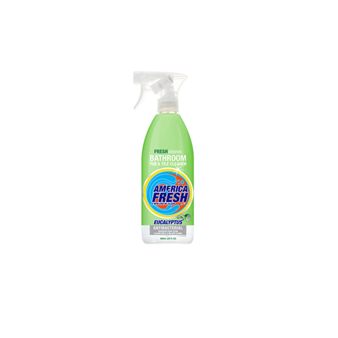 AMERICA FRESH HOUSEHOLD CLEANERS BATHROOM CLEANER EUCALYPTUS &amp; ANTIBACERIAL 12X828ML