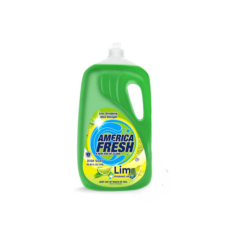 AMERICA FRESH DISH SOAP LIME &amp; FRAGRANCE BOOSTER 6X2.64L