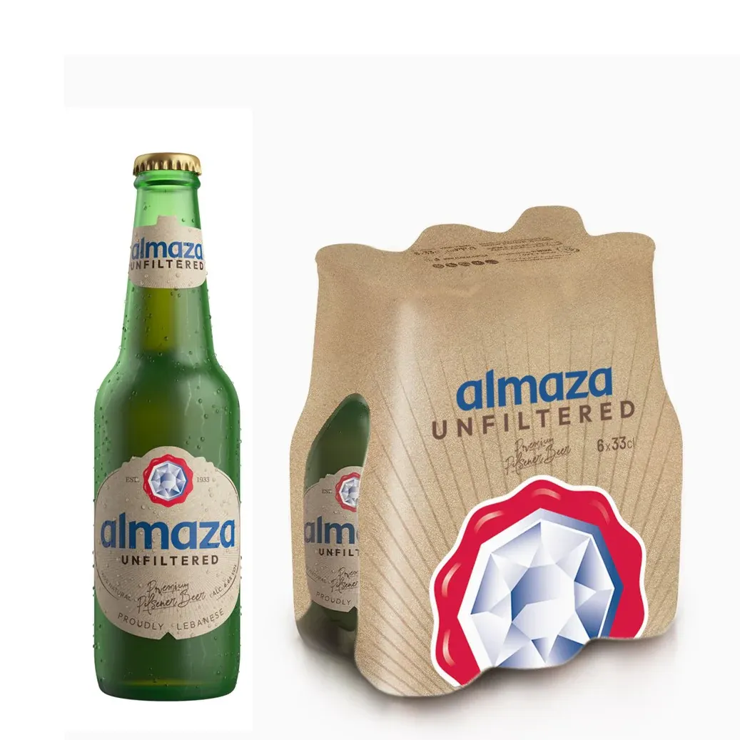 ALMAZA UNFILTERED BEER BOTTLE 4X6X33CL