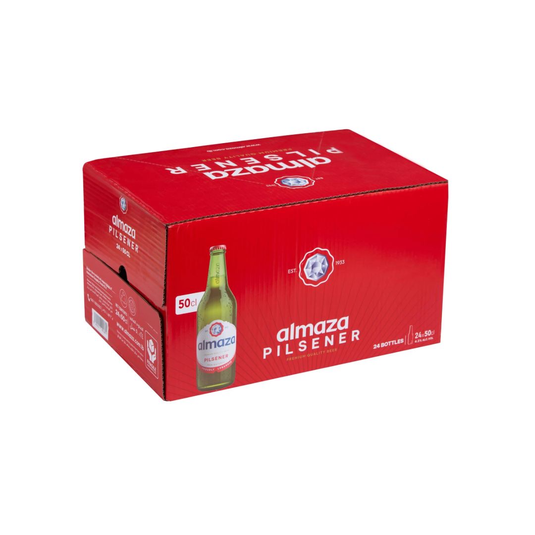 ALMAZA PILSNER BEER BOTTLE 24X50CL