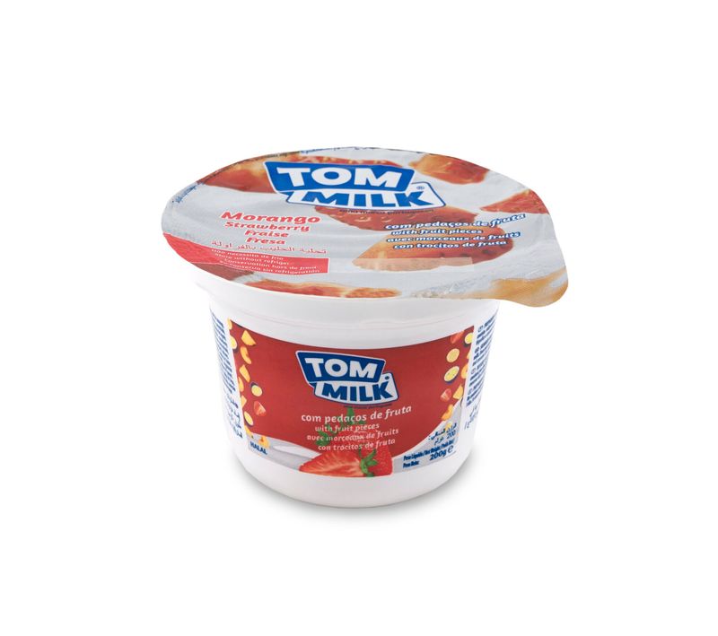 TOM MILK STRAWBERRY PIECES DAIRY DESSRT 12X200G