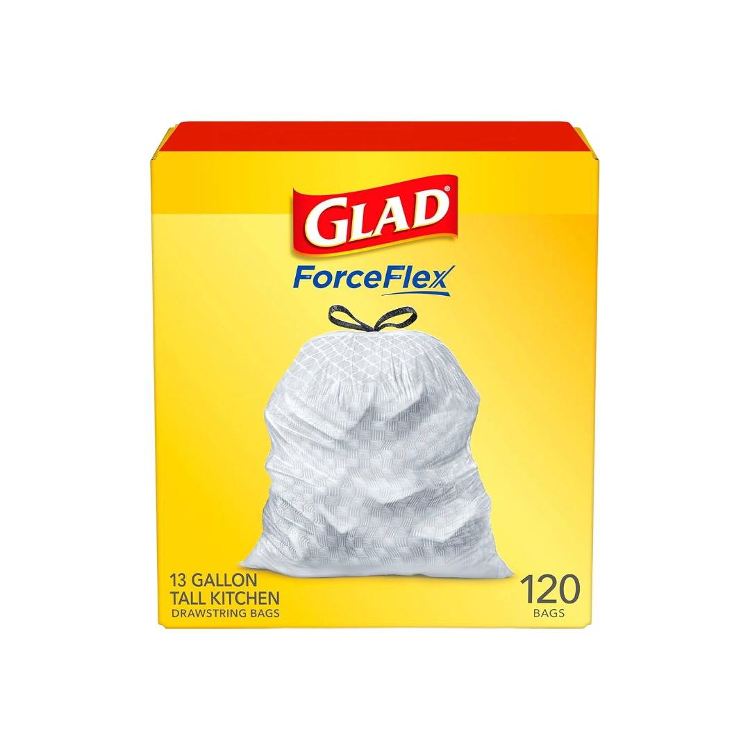 GLAD FORCE FLEX TALL KITCHEN TRASH BAG MOUNTAIN AIR 13GAL 6X20CT