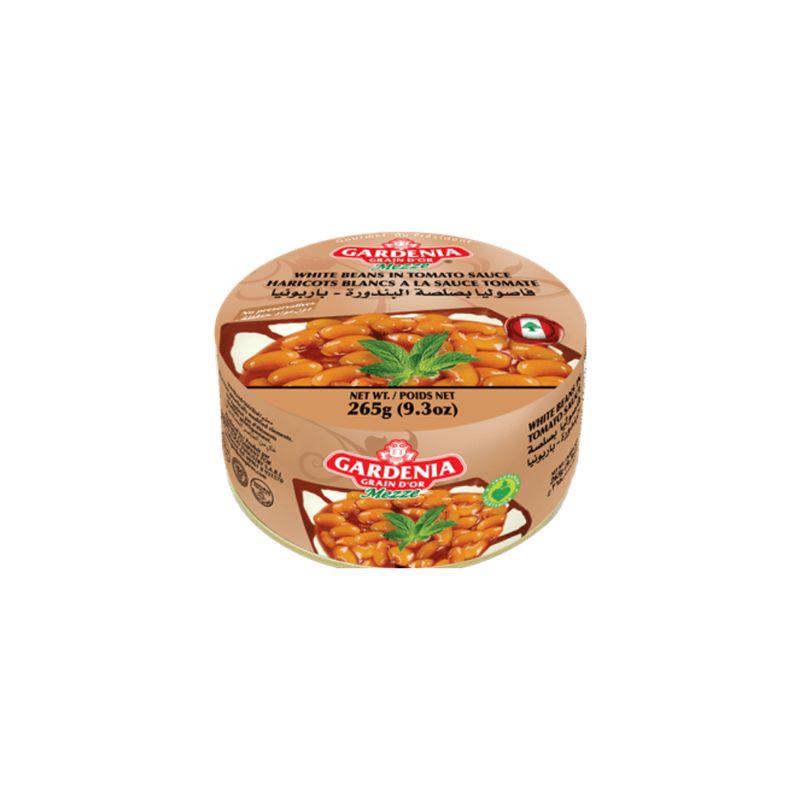 GARDENIA WHITE BEANS IN TOMATO SAUCE TIN 24X265G