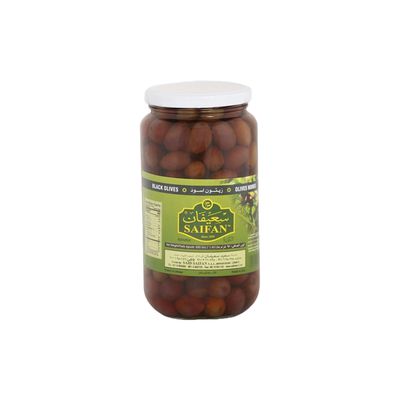 SAIFAN BLACK OLIVES W/ PITS IN BRINE 12X650G