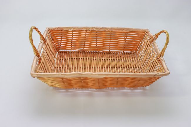 12" Poly Woven Basket Rectangular w/Handles