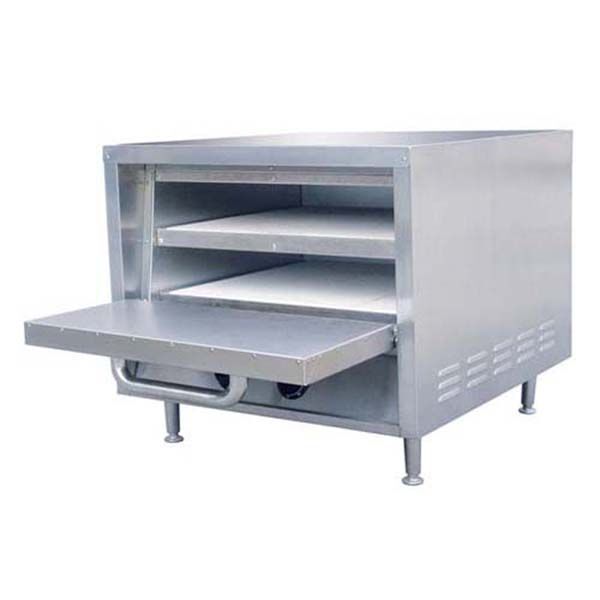 Adcraft Pizza Oven 23"W x 25"D x21"H 2 Removable Ceramic Hearth Baking SHelves 18" Deck Width