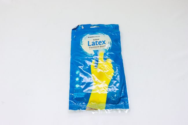 Ambitex Yellow Latex Flockedlined Gloves Large