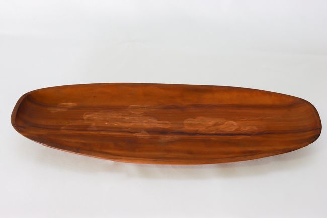 Ameri Metalcraft OWMP 17 3/4&quot;x5 1/4&quot; Oblong Olive Wood Boat