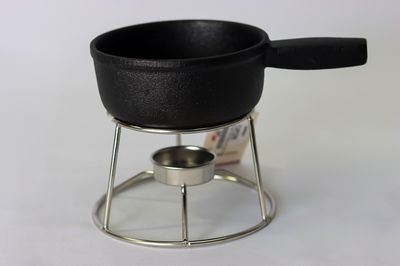 Ameri Metalcraft SS Stand &amp; Cast Iron Fondue Pot
