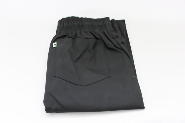 Baggy Chef Pants 3&quot; Elastic Waist Black Large