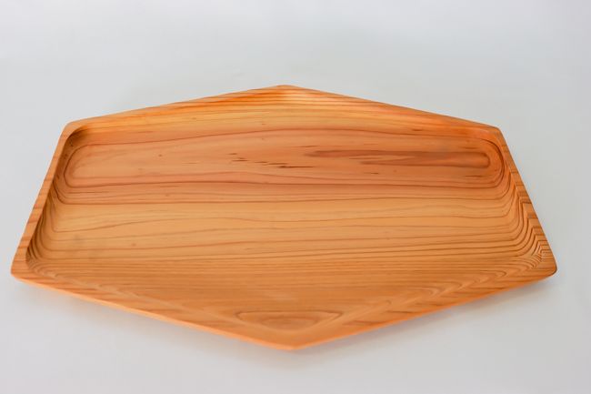 Bambu 170130 15"x10" Rect Hexagon Cedar Wood Serving Tray