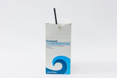 BWK Jumbo 7.75&quot; Unwrap Straw Black 250/Box
