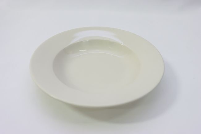 CAC 10 oz. Pasta Bowl Rolled Edge American White