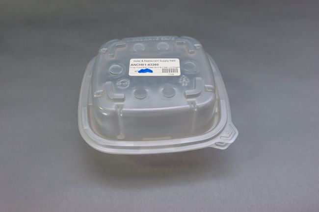 Crisp Food 6x6&quot; Clear Bowl &amp; Clear Lid Hinged Container 75/Pack CF6611