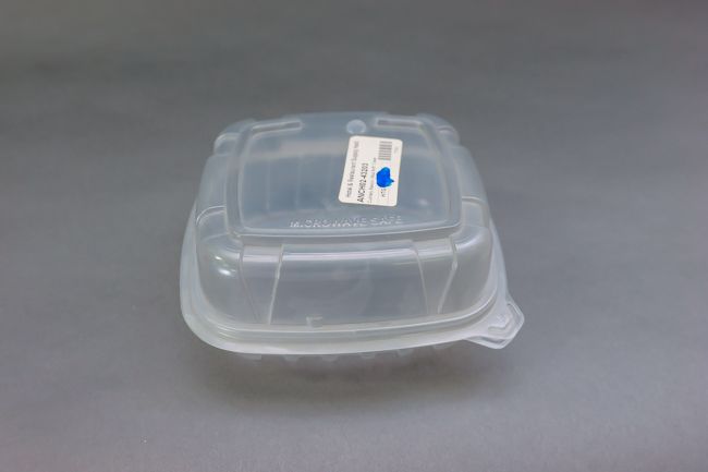 Culinary Basics 18oz 6x6&quot; Clear Base &amp; Clear Lid Hinged Clamshell 105/Pack