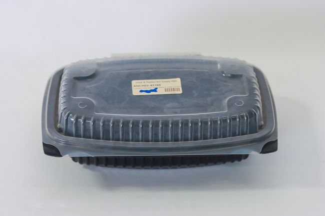 Culinary Lites 9x6&quot; Black Base &amp; Clear Lid Hinged Clamshell 100/Case