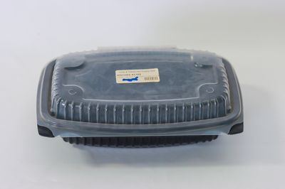 Culinary Lites 9x6&quot; Black Base &amp; Clear Lid Hinged Clamshell 100/Case