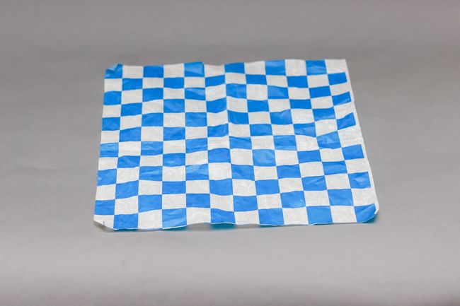 Dry Wax Liner 12x12&quot; Blue Checker 1000/Pack