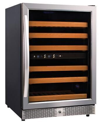EuroDib Single Section Hald Height Dual Temp Glass Door Wine Refrig 6 Shelves