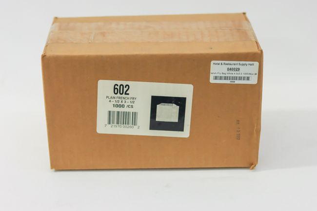 French Fry Bag White 4.5x3.5 1000/Box (#602)