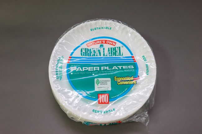 Green Label 9&quot; Paper Plate 100/Bag