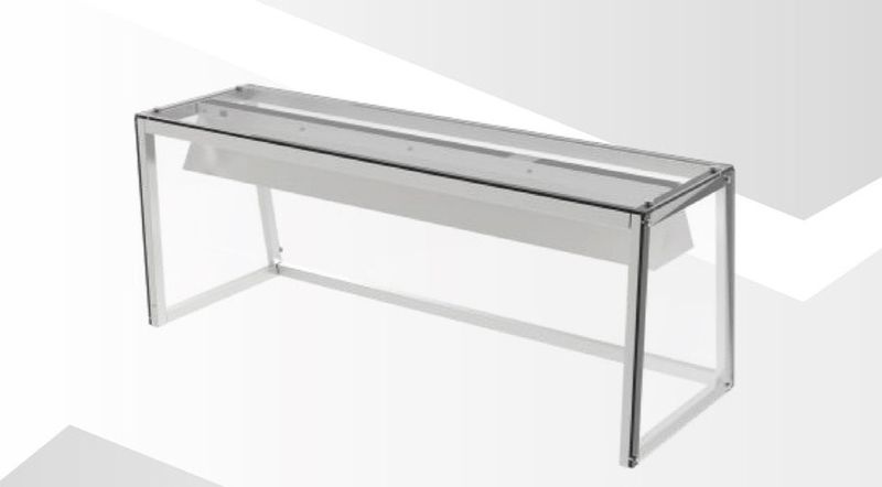 HDS Sneeze Guard Glass Enclosed for 4 Wells Steam Table