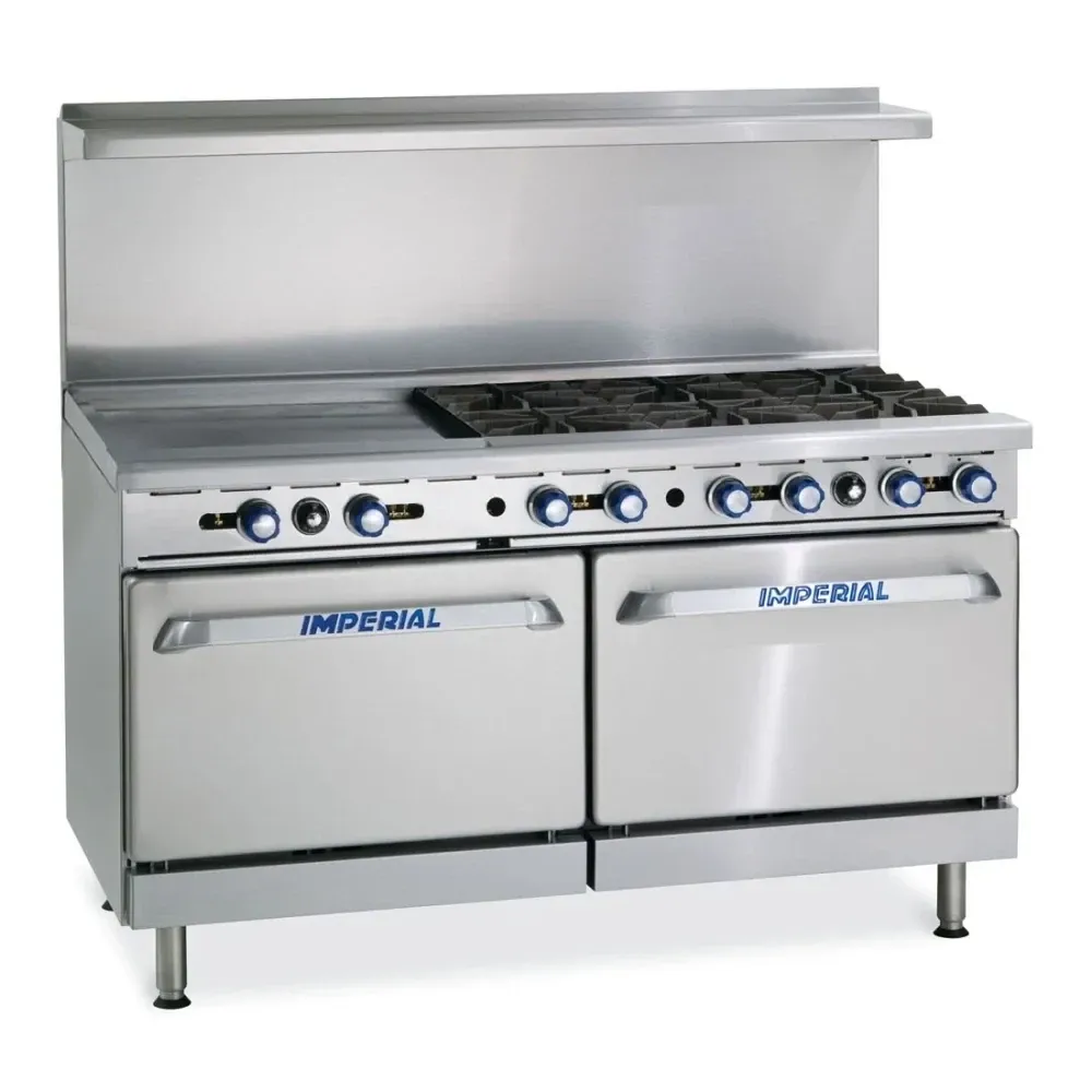 Imperial 60&quot; Range 6 Burners 24&quot; Fry Top 2 26&quot; Standard Oven
