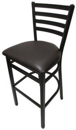 Oak St. Ladderback Barstool Premium Black