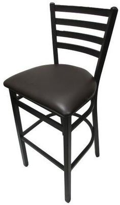 Oak St. Ladderback Barstool Premium Black